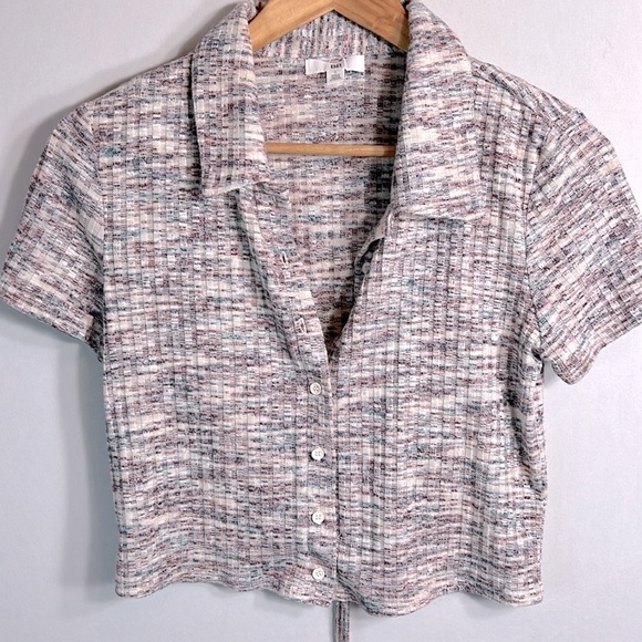 BP Space Dye Button-Up Crop Cardigan and String Bikini Style Top size S - Picture 7 of 9
